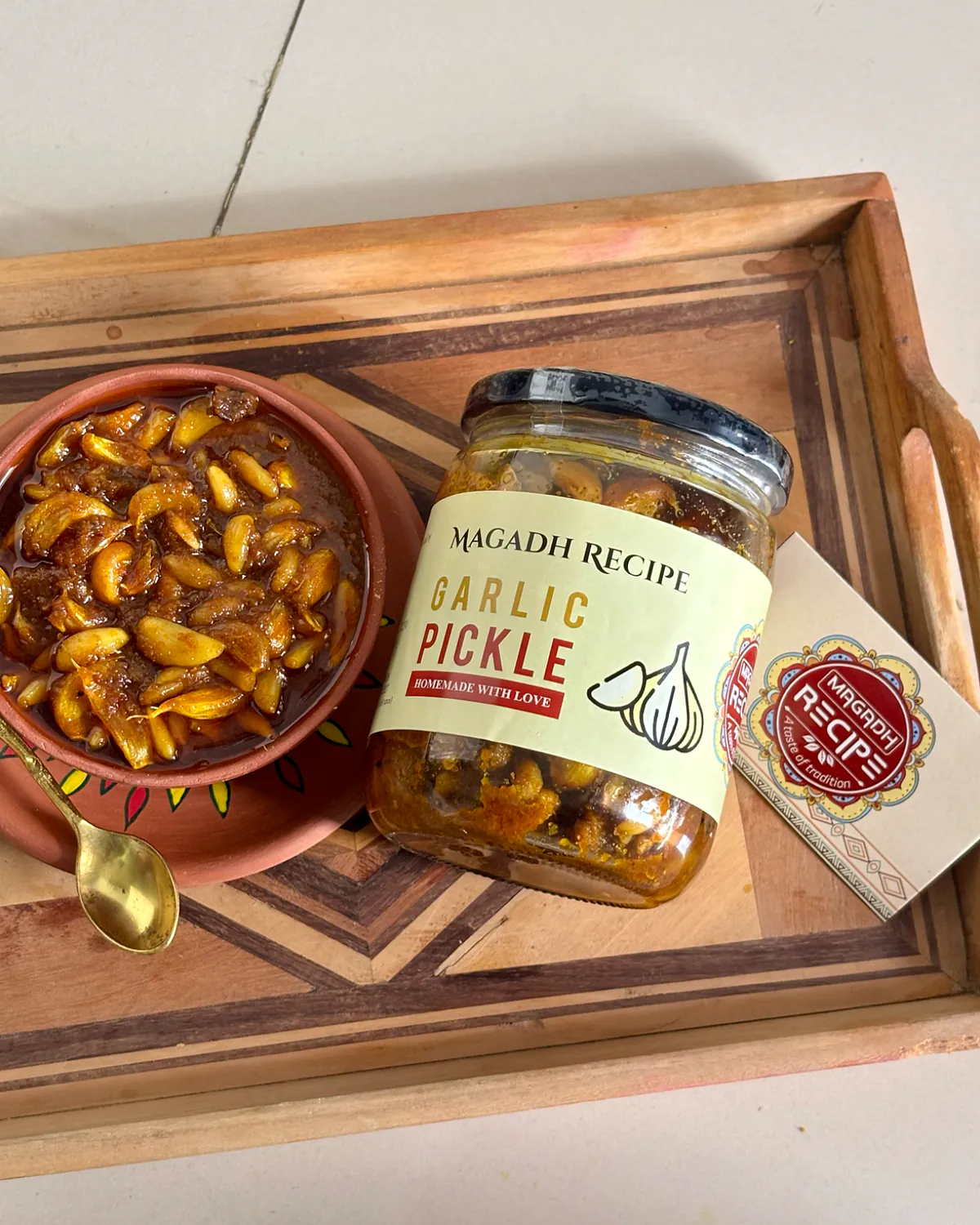 Garlic Pickle | लहसुन का अचार — ingredients label