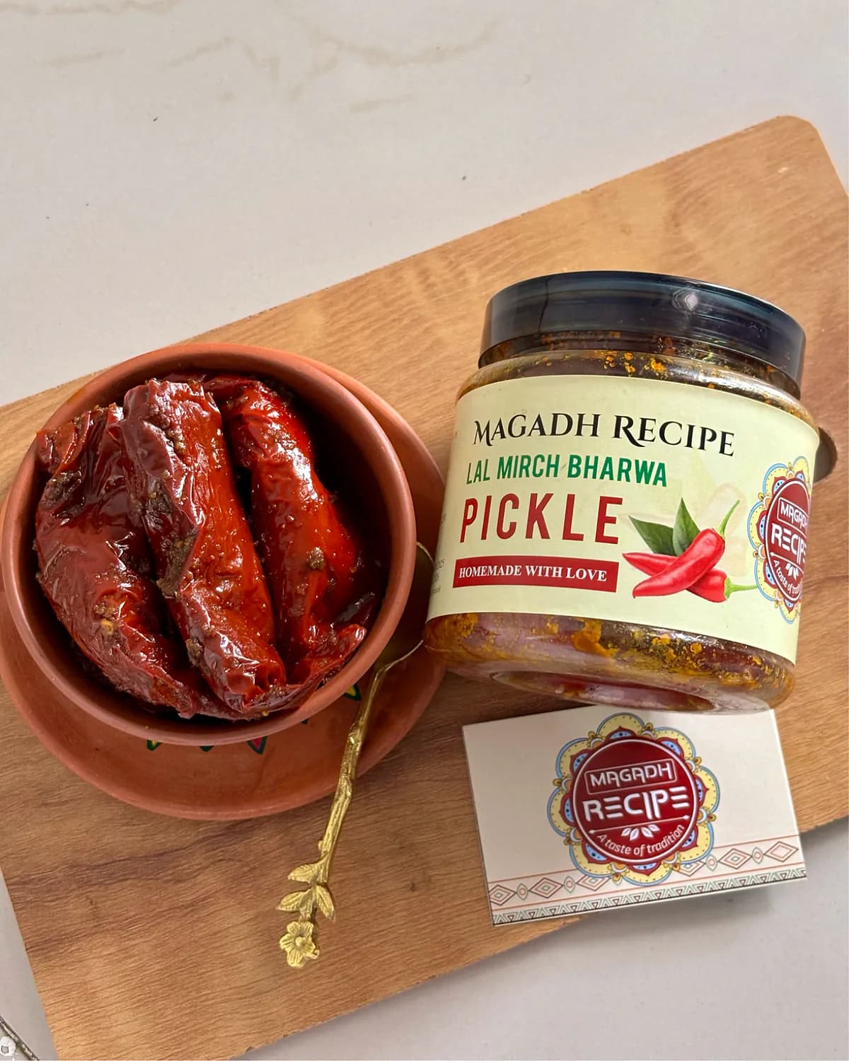 Lal Mirch Bharua Achar | Stuffed Red Chilli Pickle — photo 2